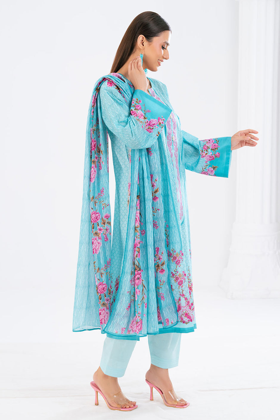 3 Piece Printed Lawn Suit with Dupatta