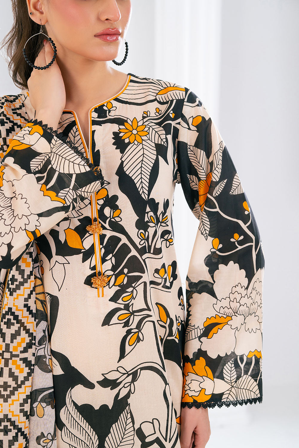 3 Piece Printed Lawn Suit with Dupatta