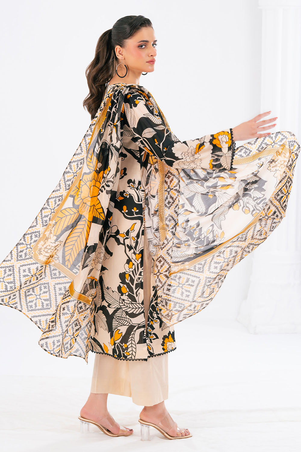 3 Piece Printed Lawn Suit with Dupatta