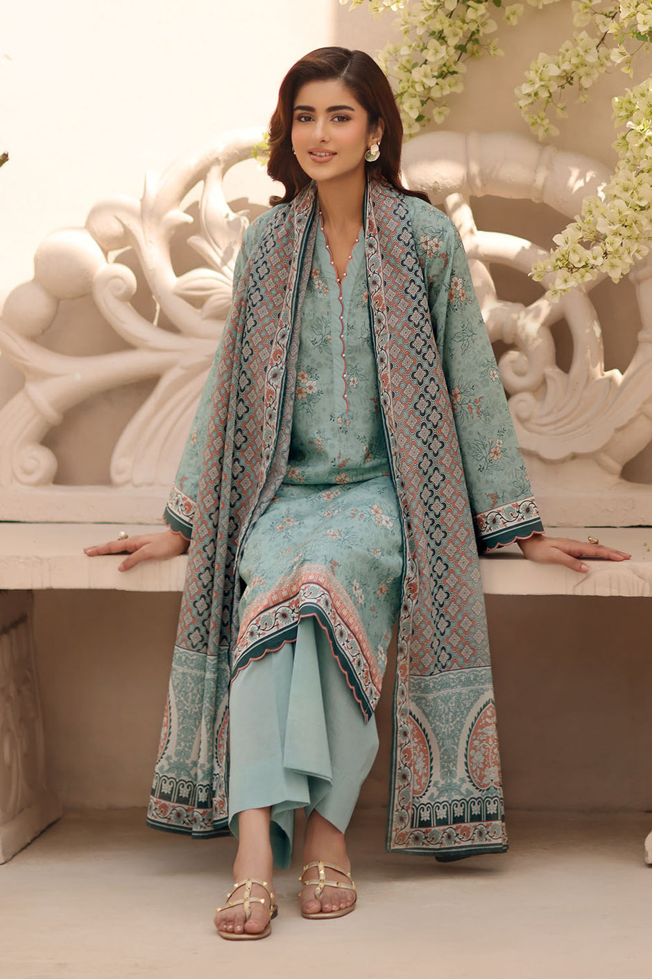 3 Piece Printed Lawn Suit with Printed Lawn Dupatta
