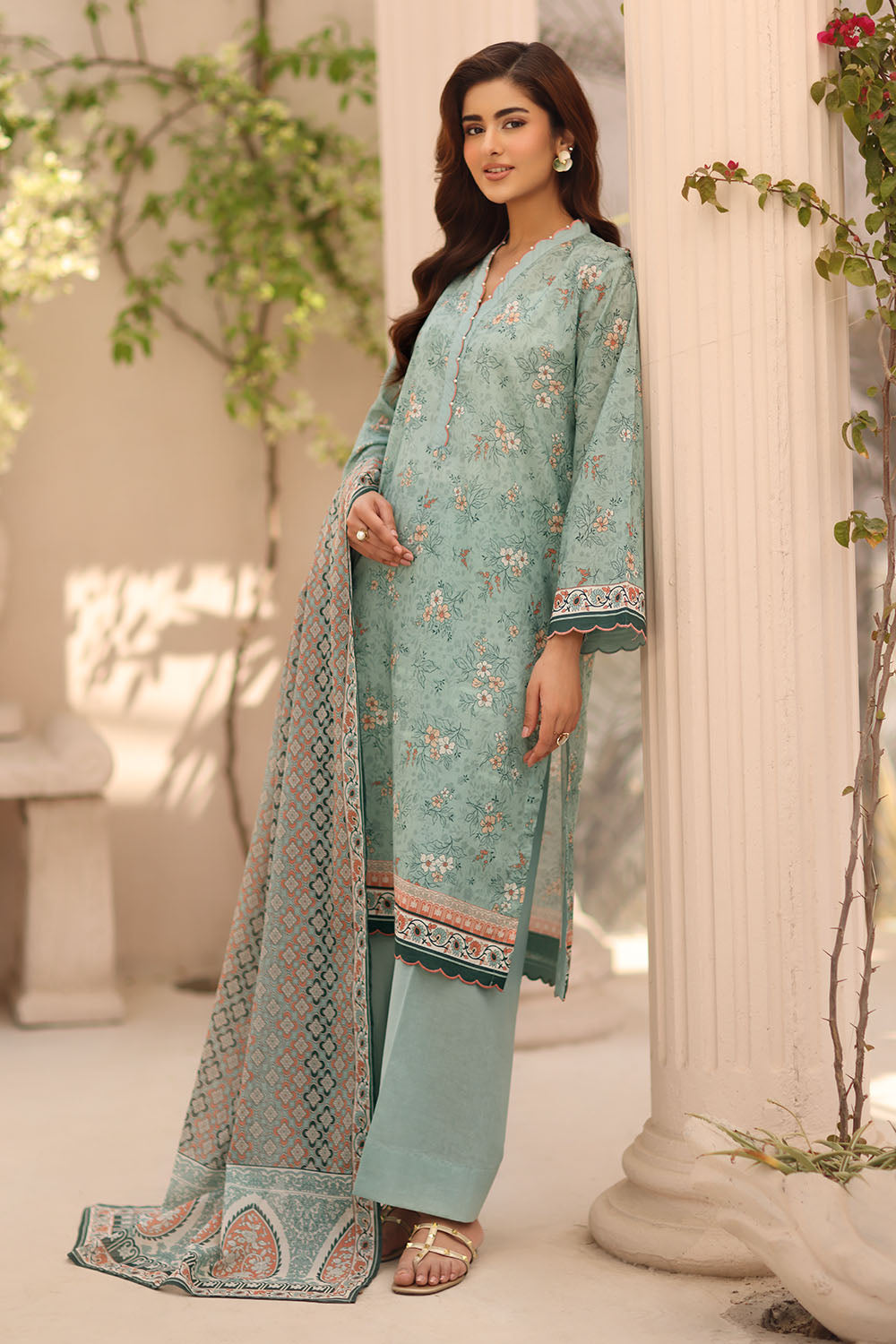3 Piece Printed Lawn Suit with Printed Lawn Dupatta
