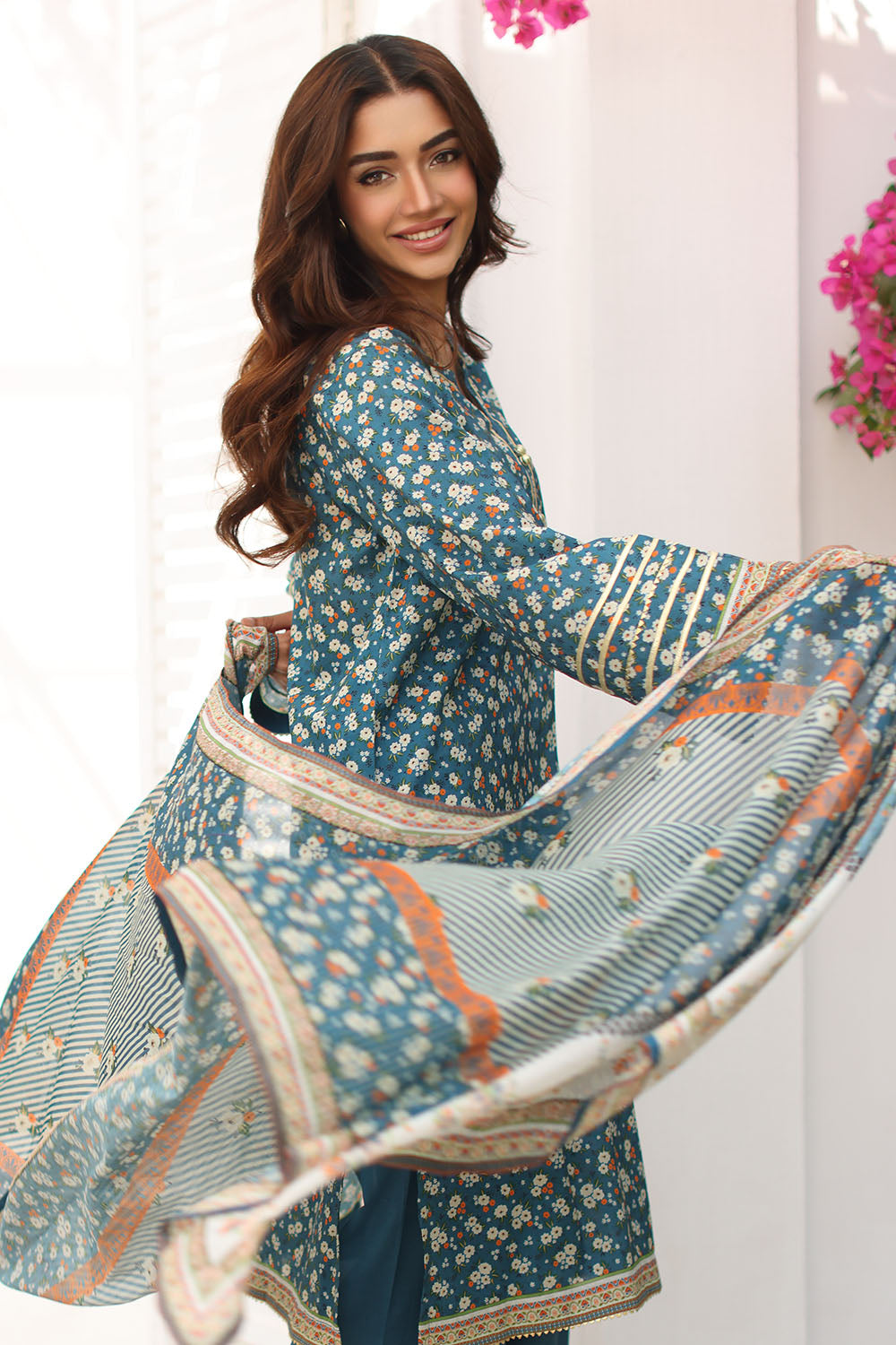 3 Piece Printed Lawn Suit with Printed Lawn Dupatta