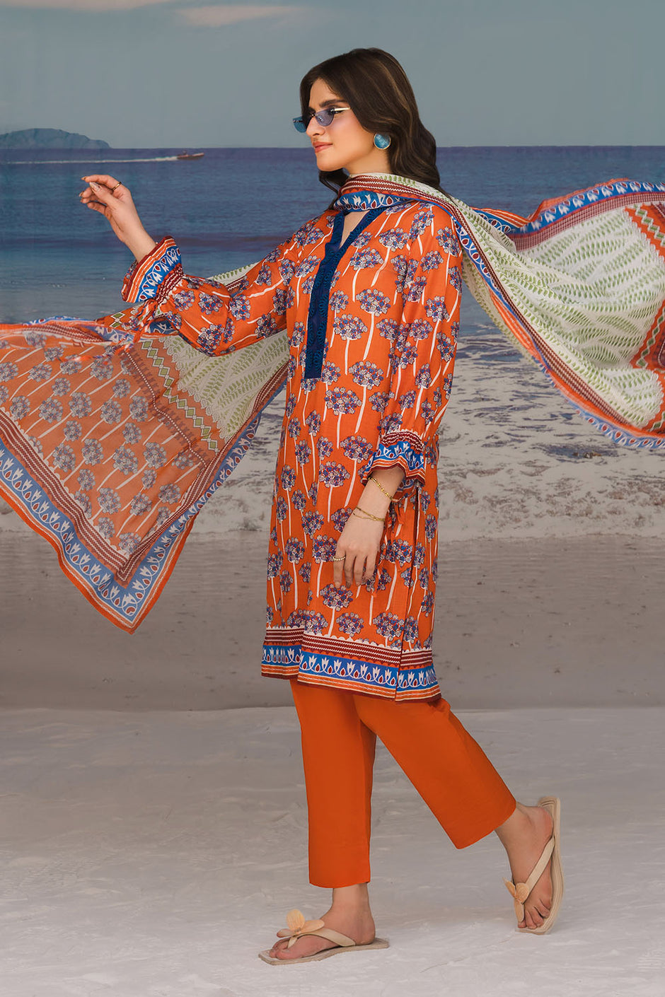 3 Piece Printed Lawn Suit with Printed Lawn Dupatta