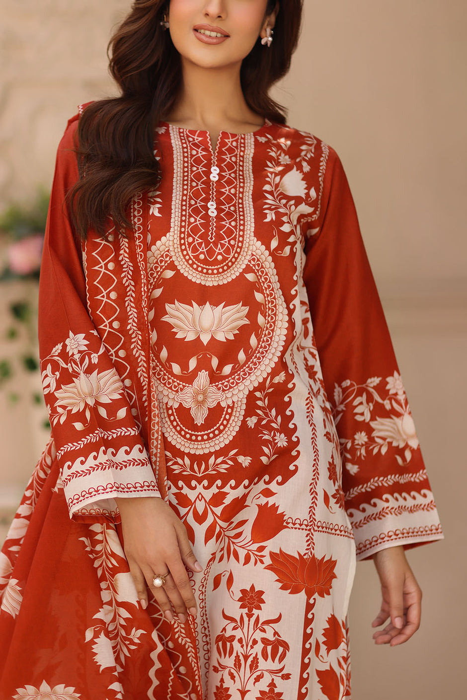 3 Piece Printed Lawn Suit with Printed Lawn Dupatta
