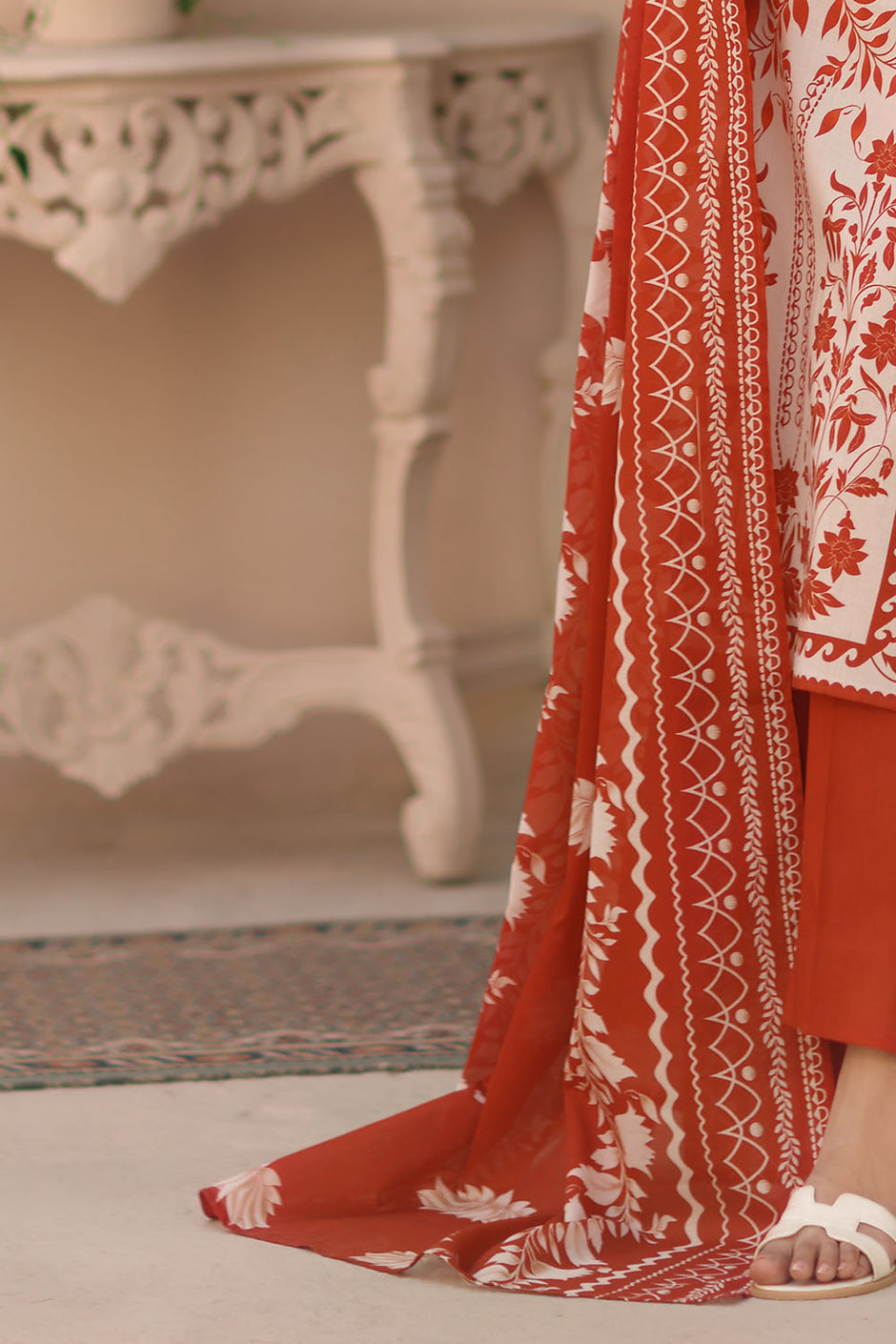 3 Piece Printed Lawn Suit with Printed Lawn Dupatta