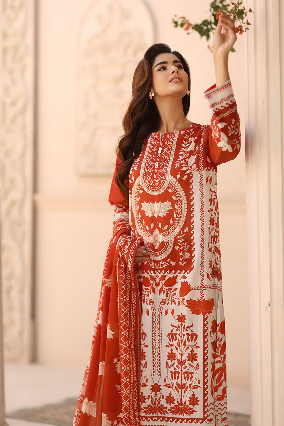 3 Piece Printed Lawn Suit with Printed Lawn Dupatta