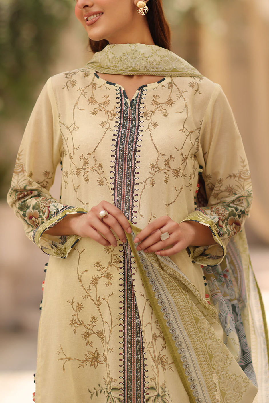 3 Piece Printed Lawn Suit with Printed Lawn Dupatta