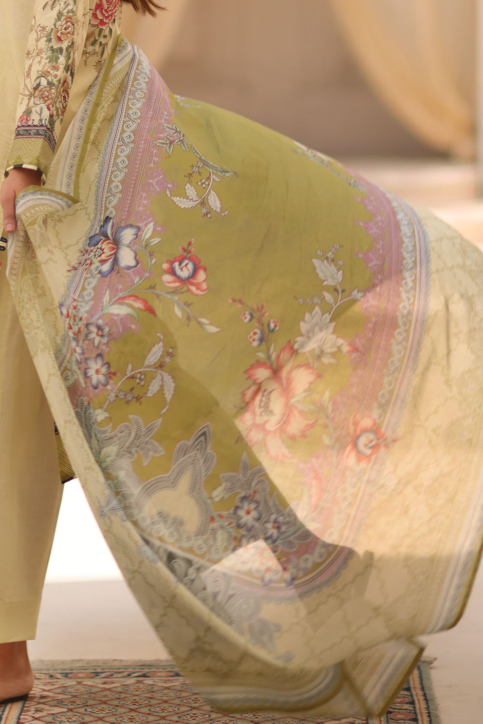 3 Piece Printed Lawn Suit with Printed Lawn Dupatta