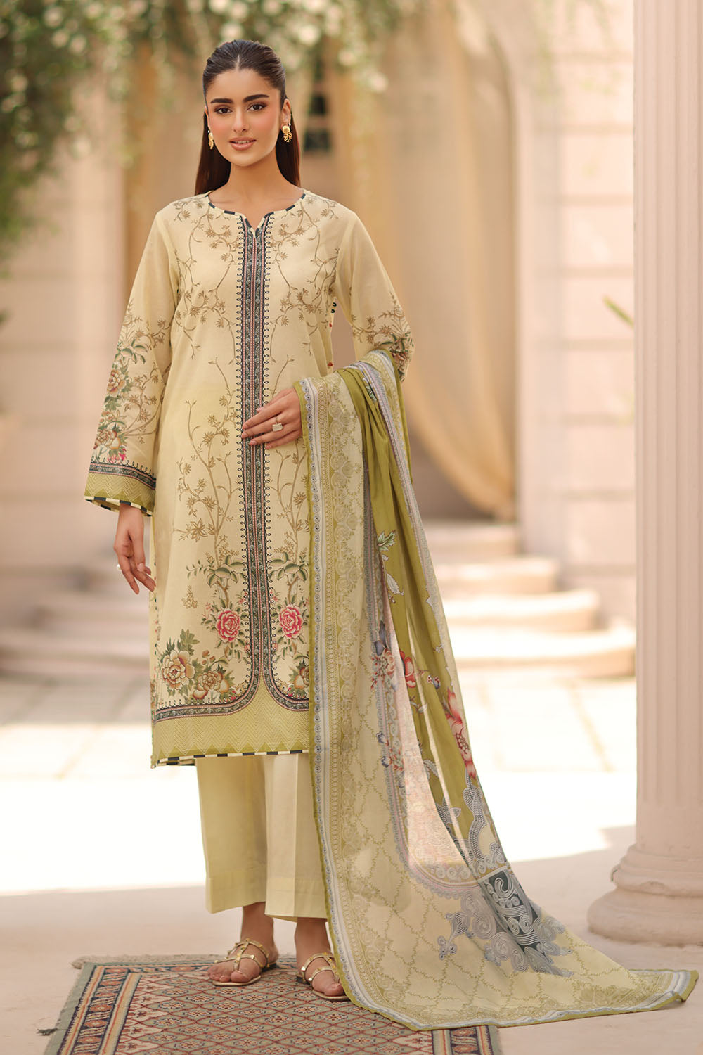 3 Piece Printed Lawn Suit with Printed Lawn Dupatta
