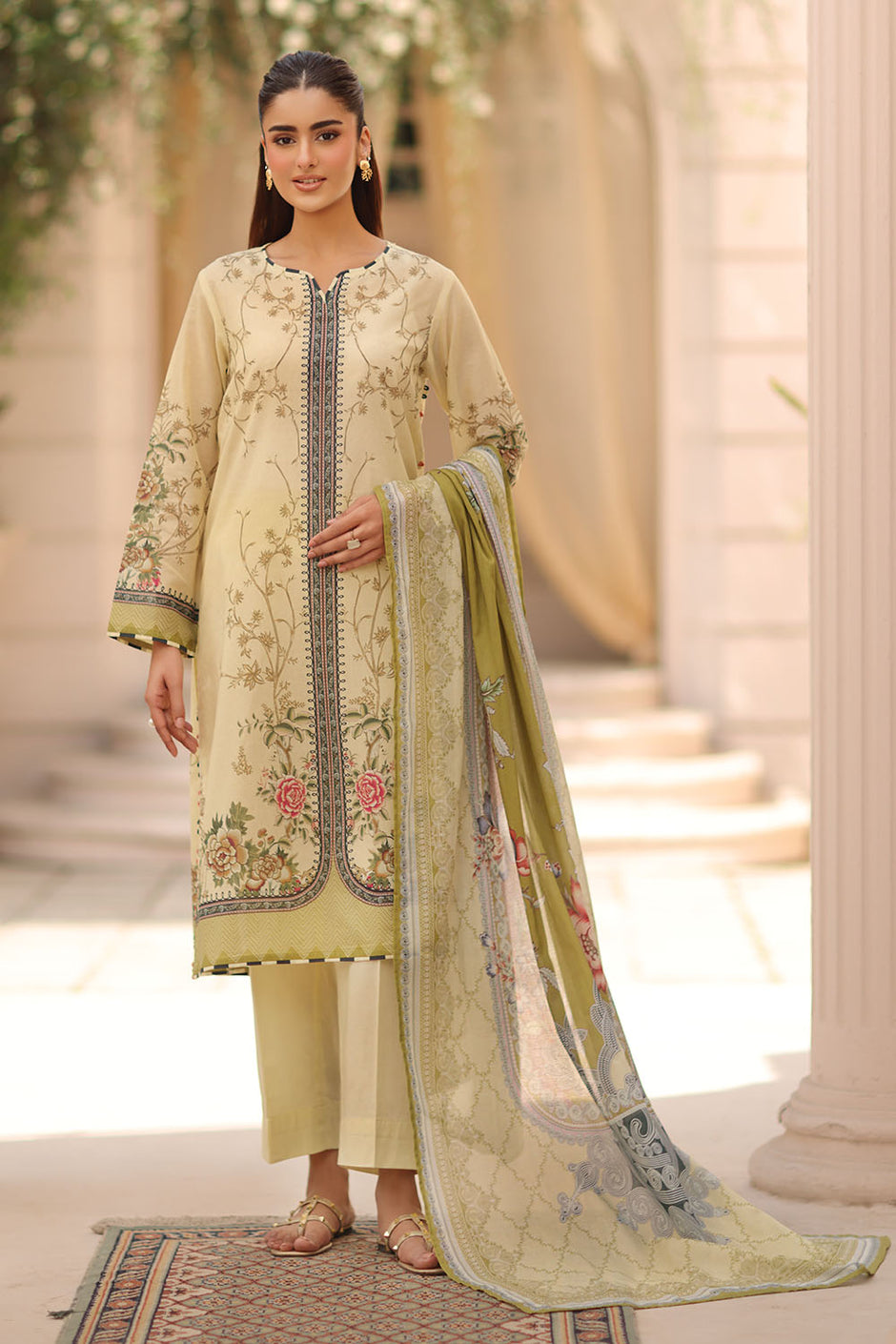 3 Piece Printed Lawn Suit with Printed Lawn Dupatta
