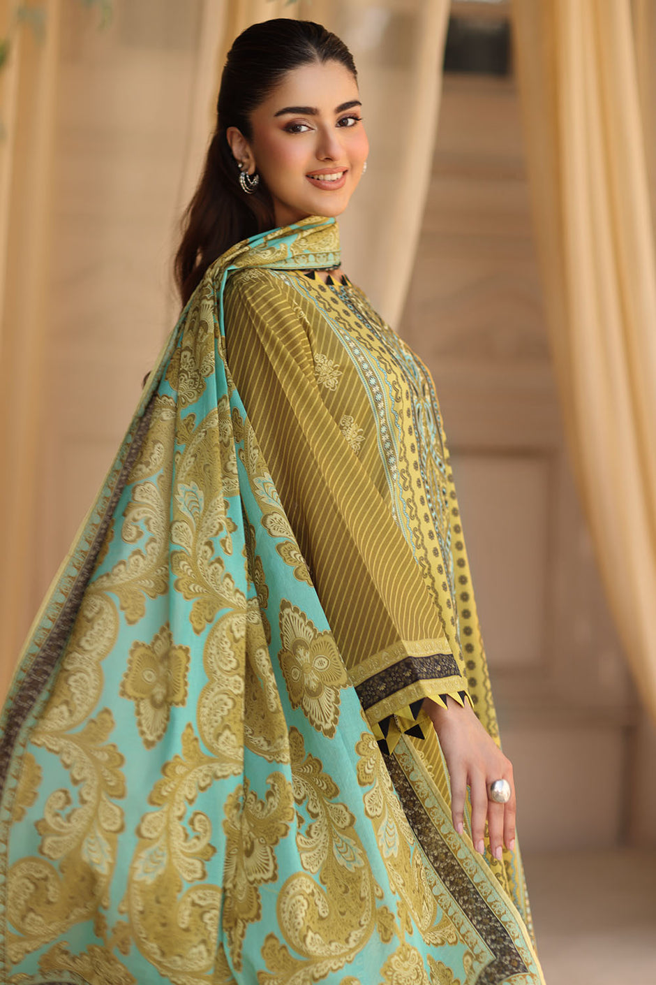 3 Piece Printed Lawn Suit with Printed Lawn Dupatta