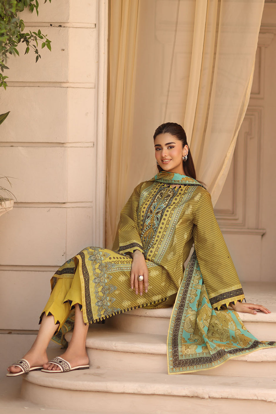 3 Piece Printed Lawn Suit with Printed Lawn Dupatta