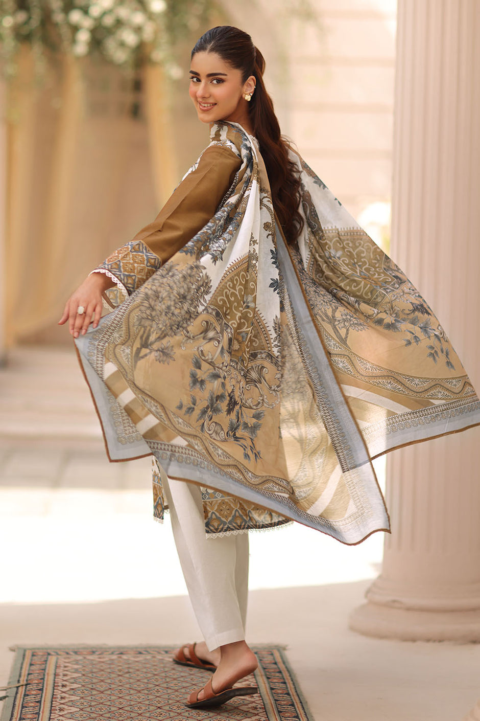 3 Piece Printed Lawn Suit with Printed Lawn Dupatta