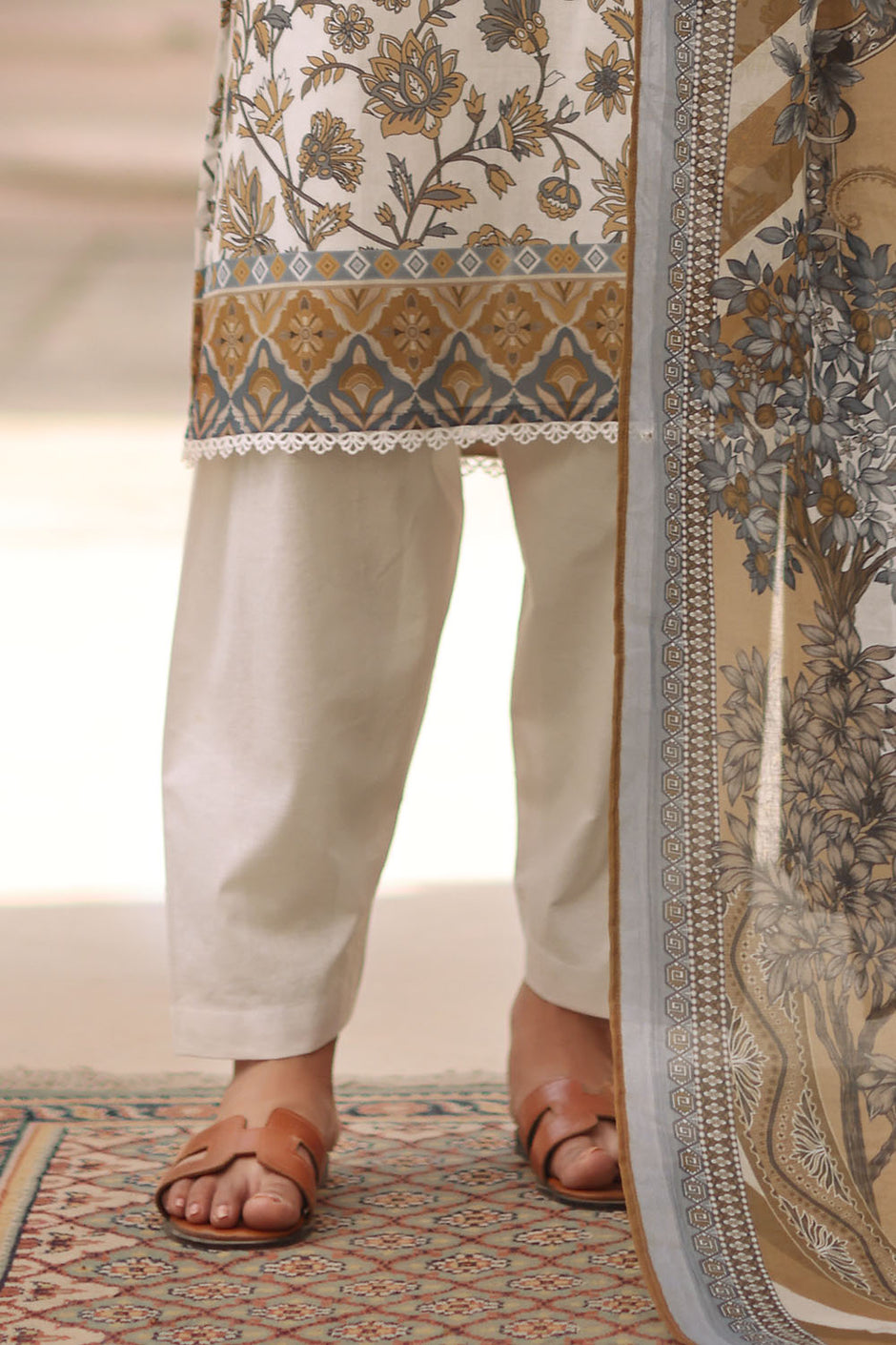 3 Piece Printed Lawn Suit with Printed Lawn Dupatta