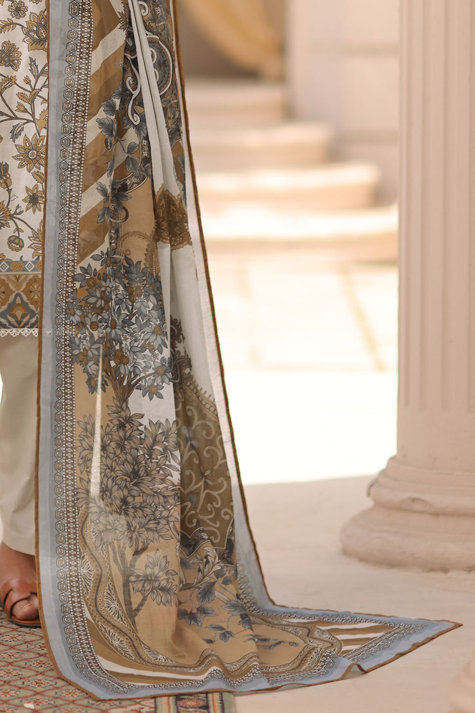 3 Piece Printed Lawn Suit with Printed Lawn Dupatta