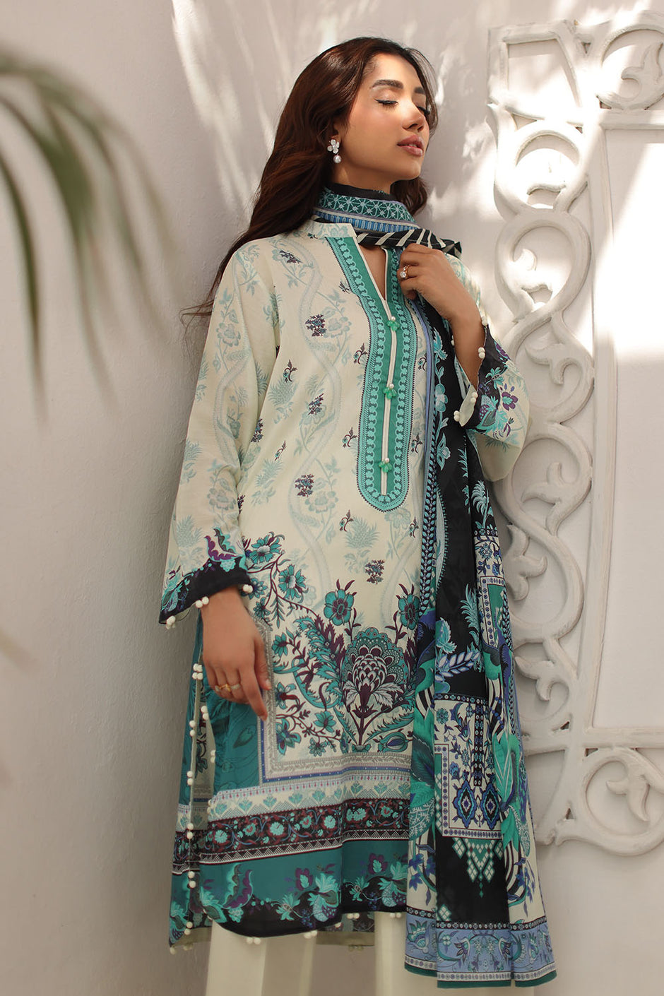 3 Piece Printed Lawn Suit with Printed Lawn Dupatta
