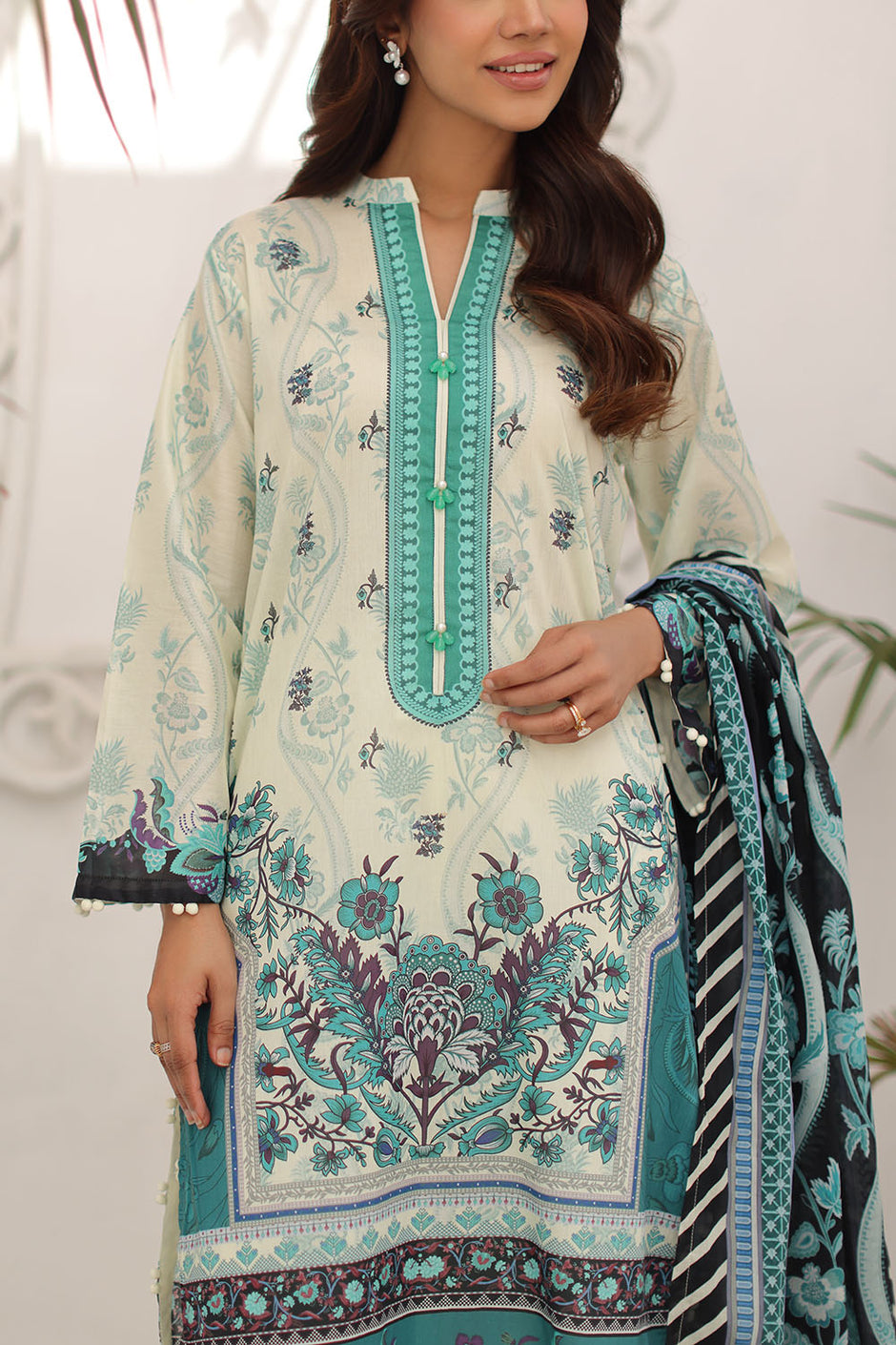 3 Piece Printed Lawn Suit with Printed Lawn Dupatta