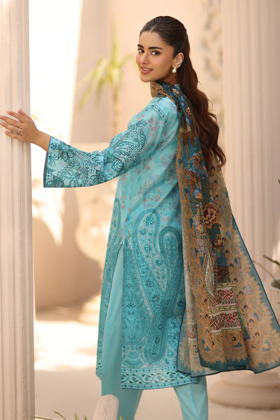3 Piece Printed Lawn Suit with Printed Lawn Dupatta