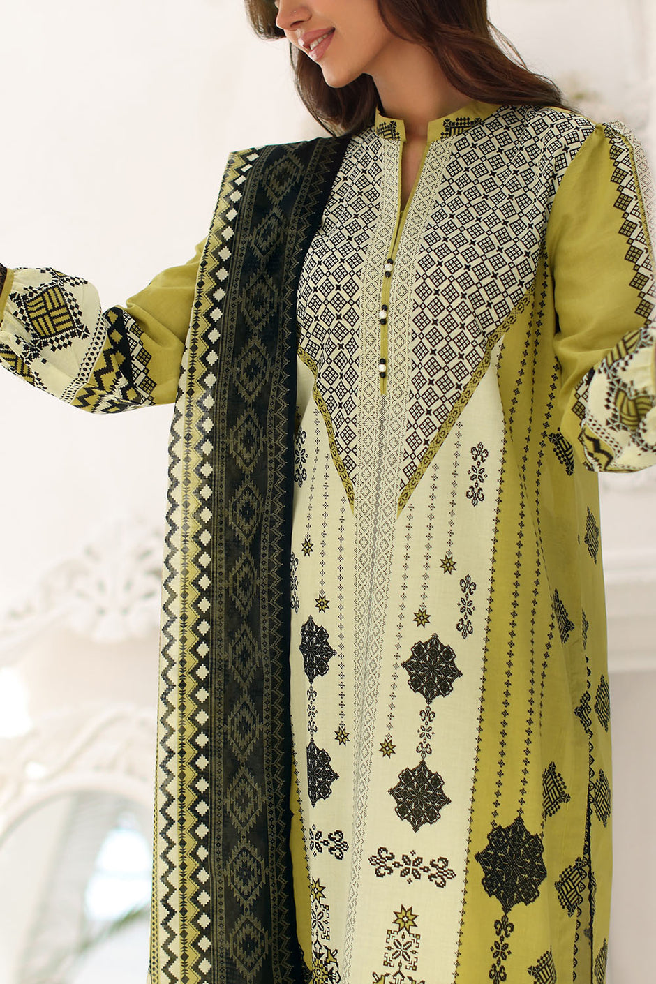 3 Piece Printed Lawn Suit with Printed Lawn Dupatta