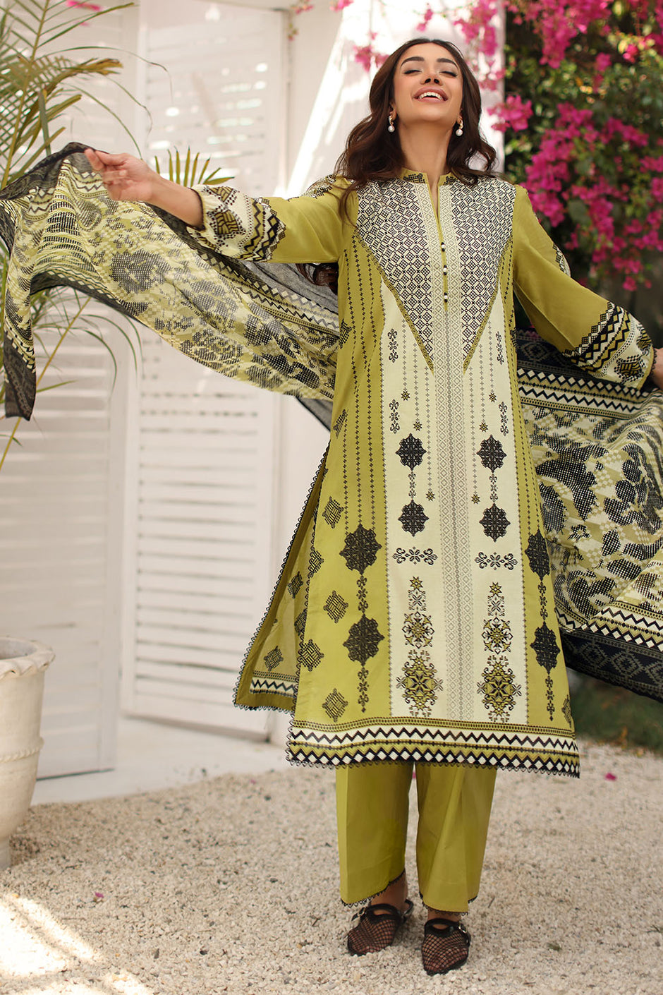 3 Piece Printed Lawn Suit with Printed Lawn Dupatta
