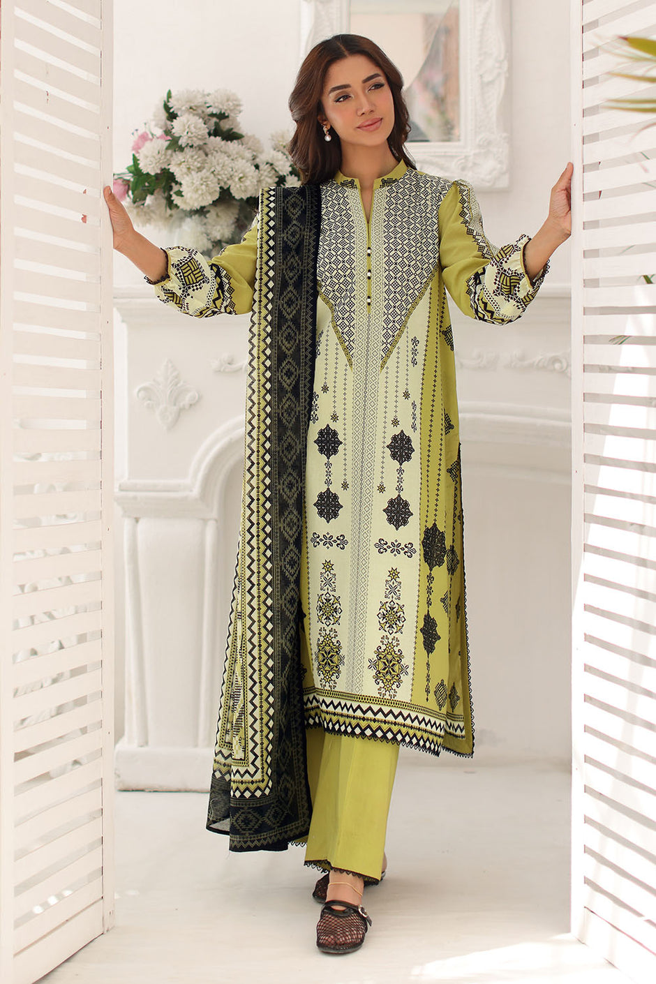 3 Piece Printed Lawn Suit with Printed Lawn Dupatta