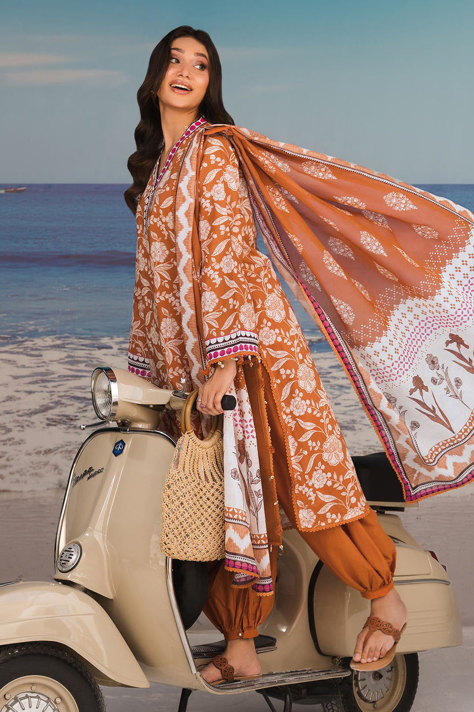 3 Piece Printed Lawn Suit with Printed Lawn Dupatta