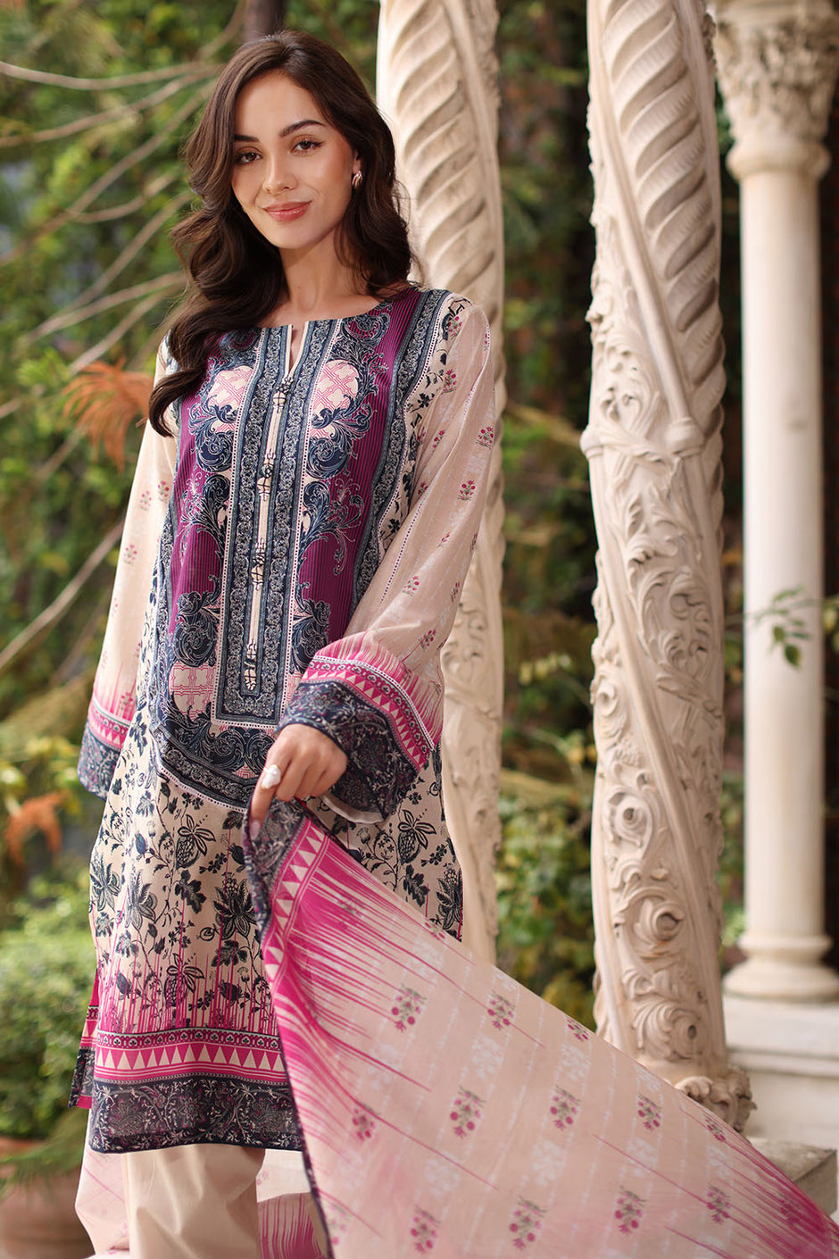 3 Piece Printed Lawn Suit with Printed Lawn Dupatta