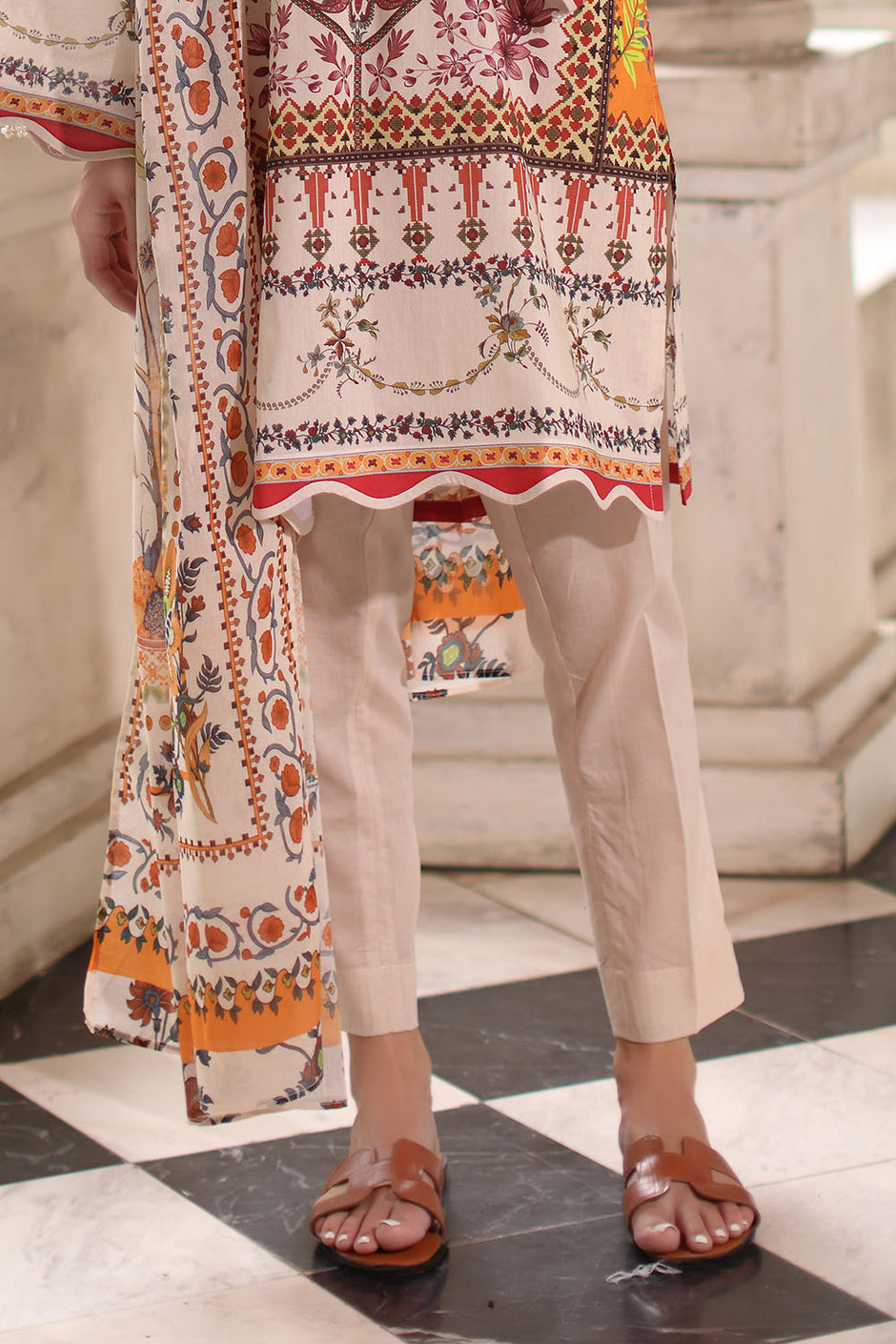 3 Piece Printed Lawn Suit with Printed Lawn Dupatta
