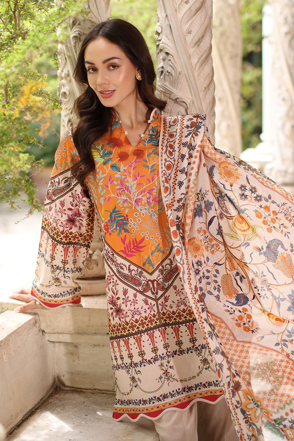 3 Piece Printed Lawn Suit with Printed Lawn Dupatta