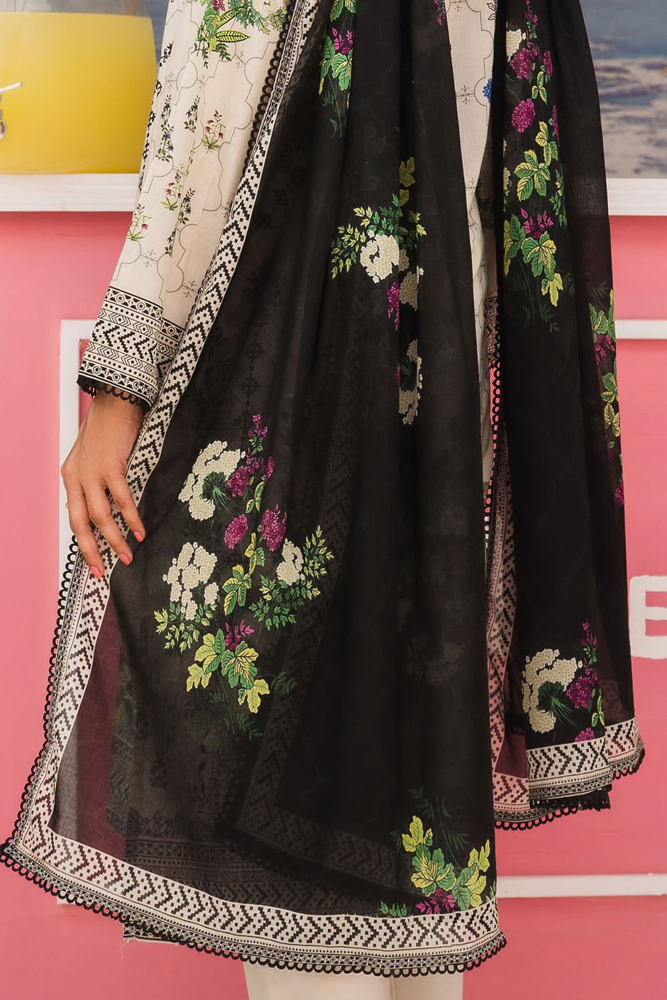 3 Piece Printed Lawn Suit with Printed Lawn Dupatta