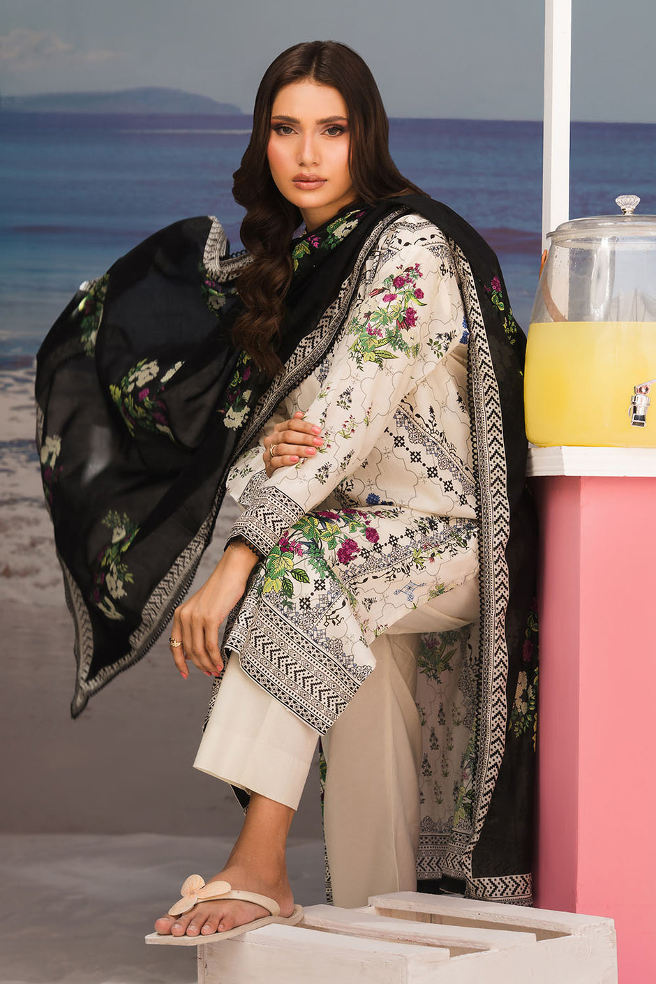 3 Piece Printed Lawn Suit with Printed Lawn Dupatta