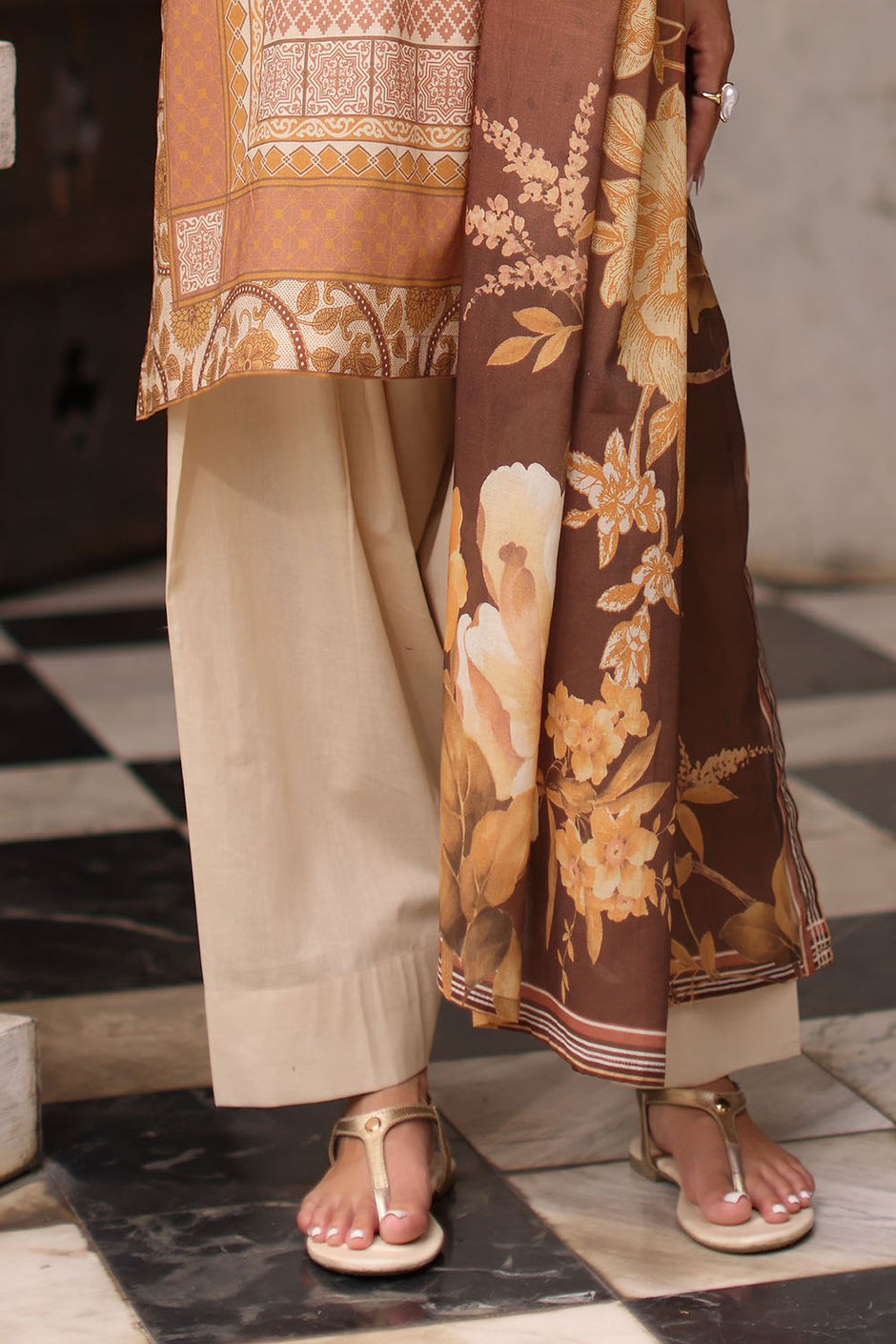 3 Piece Printed Lawn Suit with Printed Lawn Dupatta