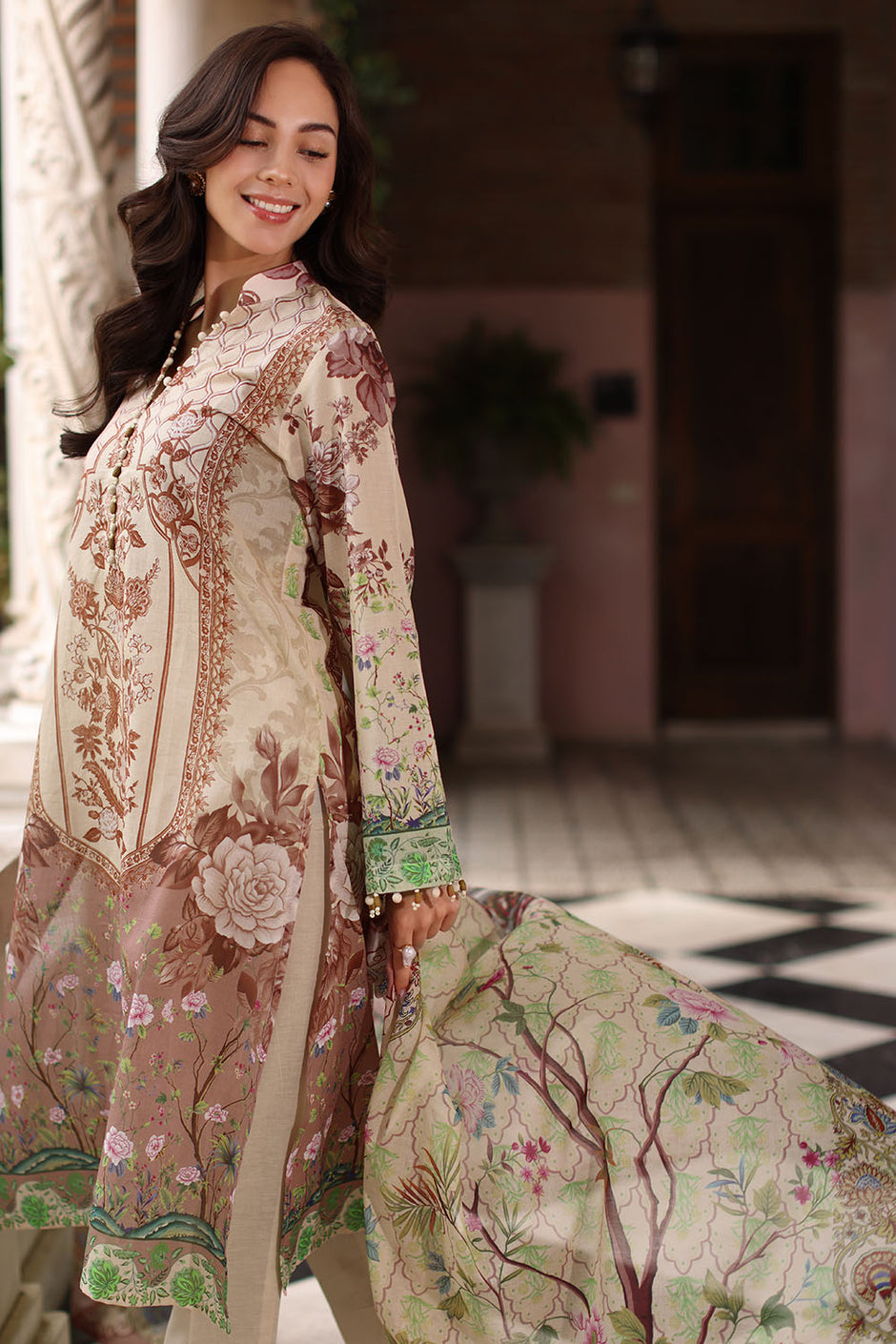 3 Piece Printed Lawn Suit with Printed Lawn Dupatta
