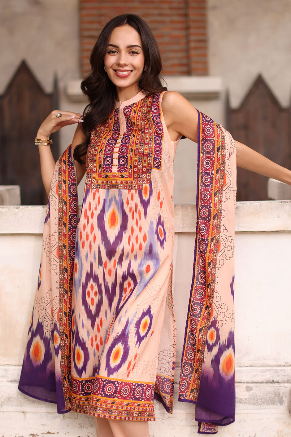 3 Piece Printed Lawn Suit with Printed Lawn Dupatta
