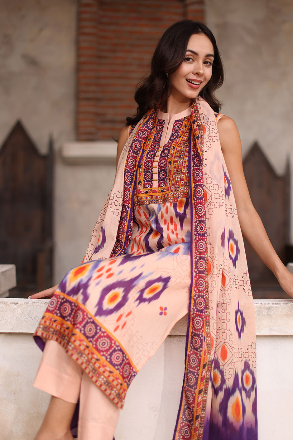 3 Piece Printed Lawn Suit with Printed Lawn Dupatta
