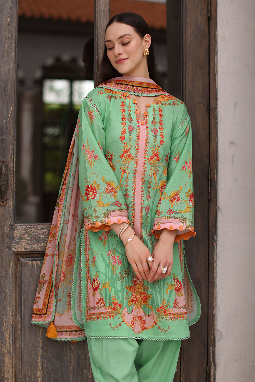 3 Piece Printed Lawn Suit with Printed Lawn Dupatta