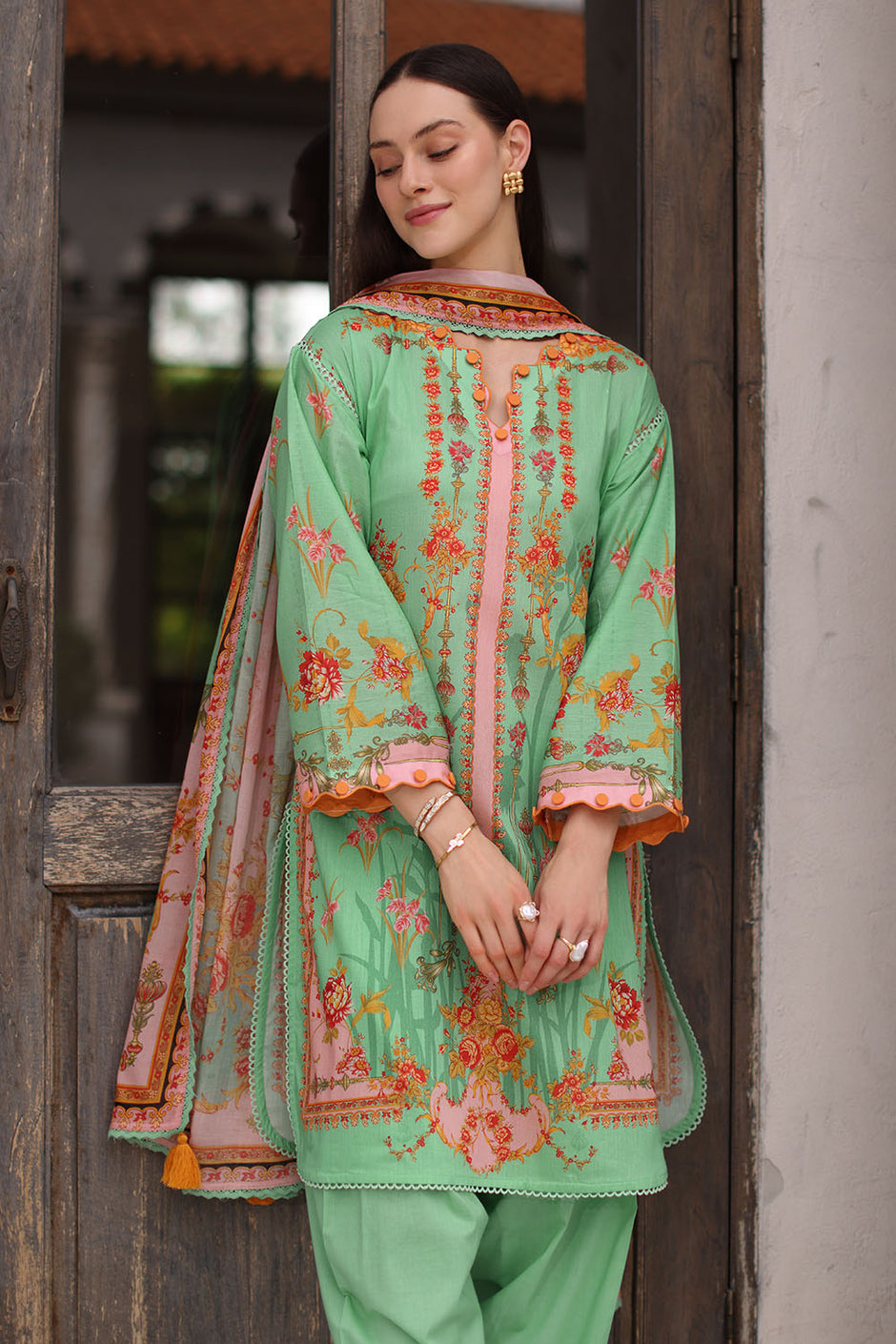 3 Piece Printed Lawn Suit with Printed Lawn Dupatta