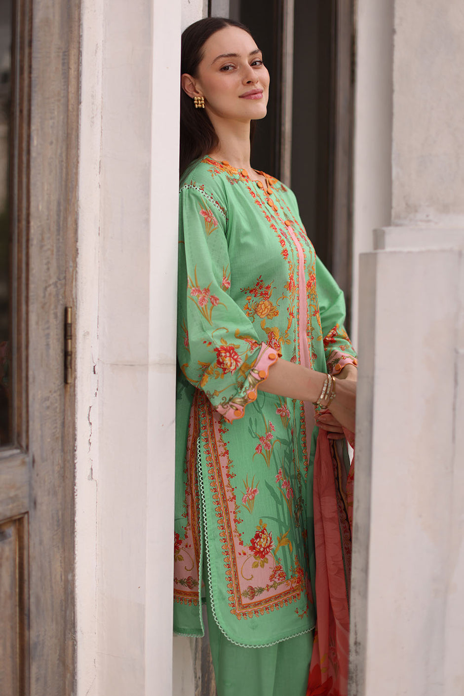 3 Piece Printed Lawn Suit with Printed Lawn Dupatta
