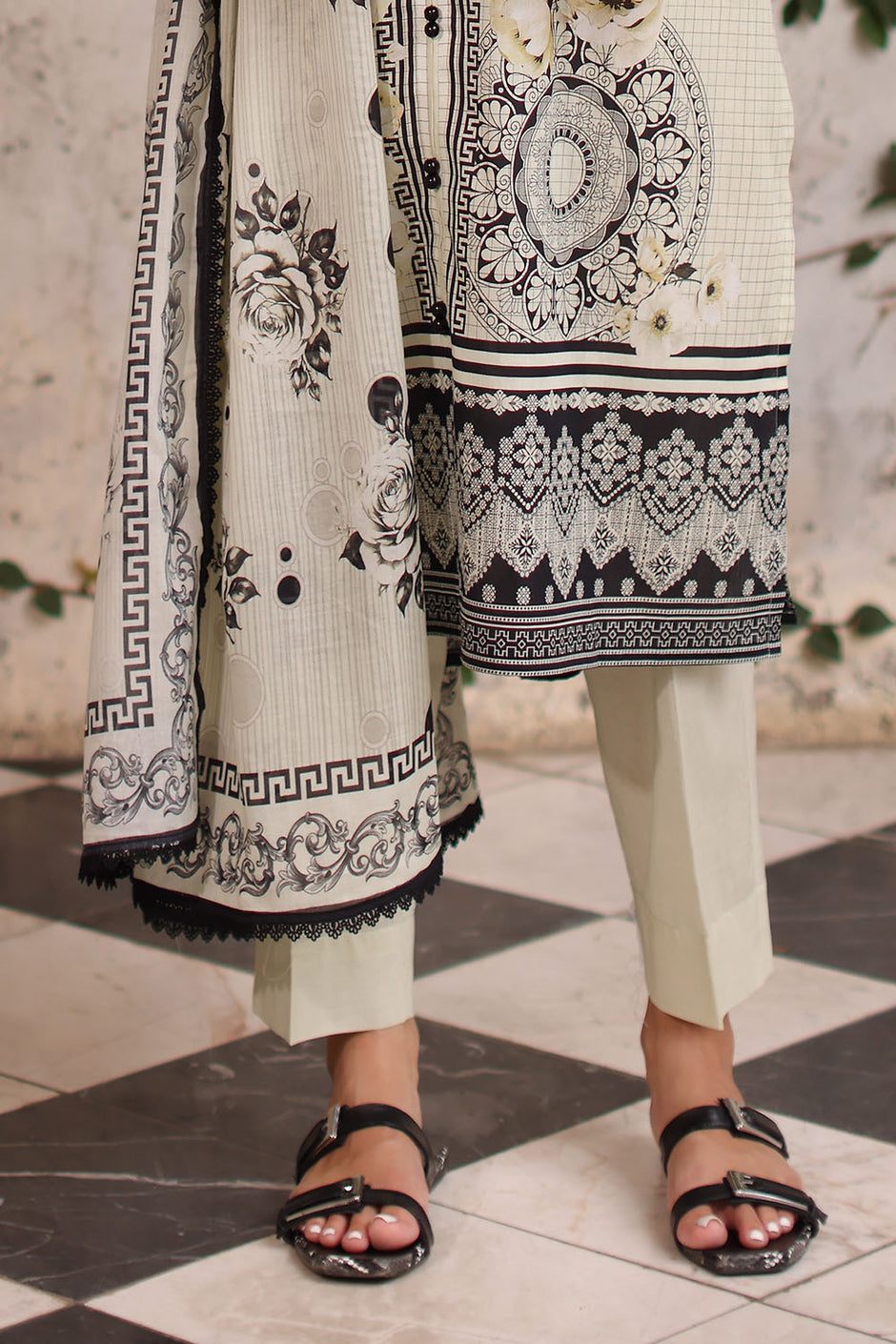 3 Piece Printed Lawn Suit with Printed Lawn Dupatta