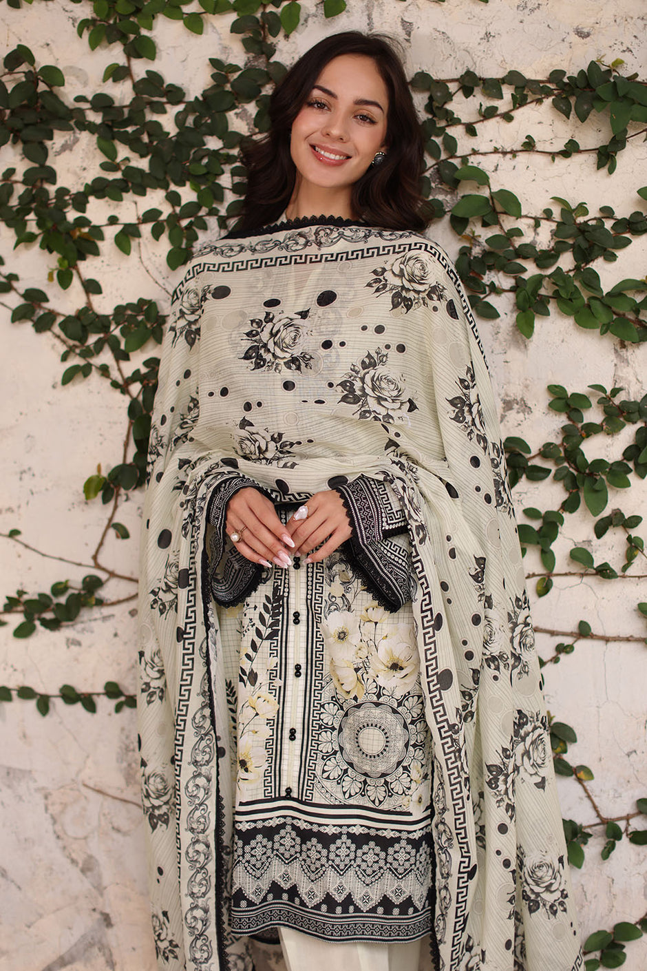 3 Piece Printed Lawn Suit with Printed Lawn Dupatta