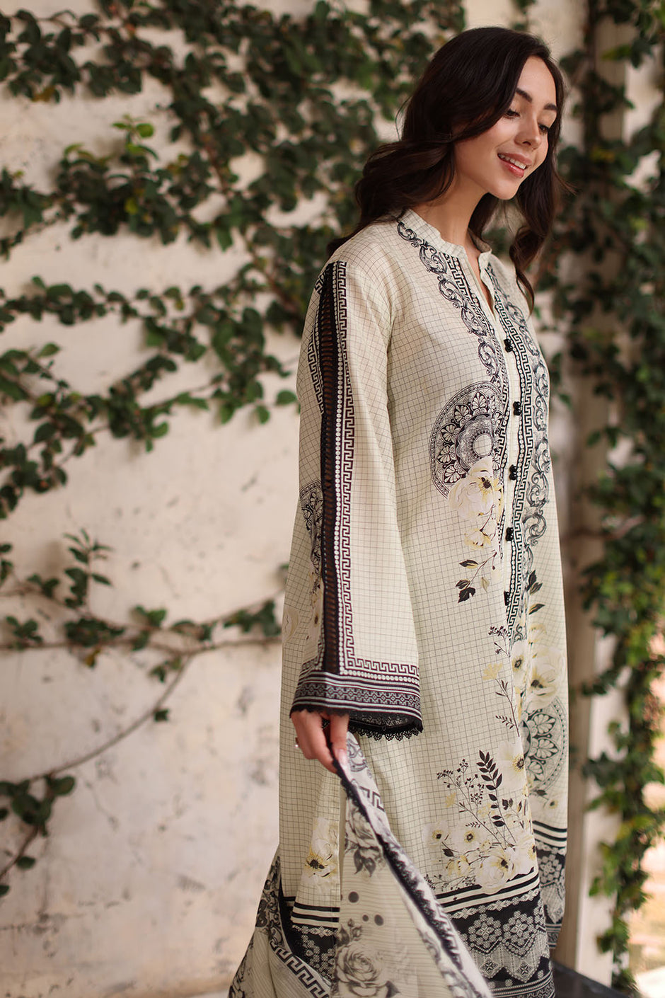3 Piece Printed Lawn Suit with Printed Lawn Dupatta