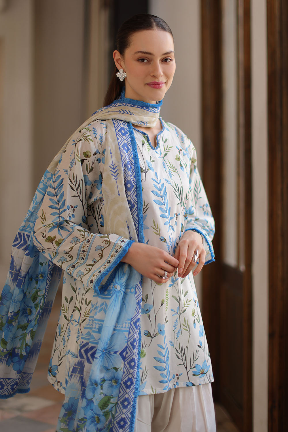 3 Piece Printed Lawn Suit with Printed Lawn Dupatta