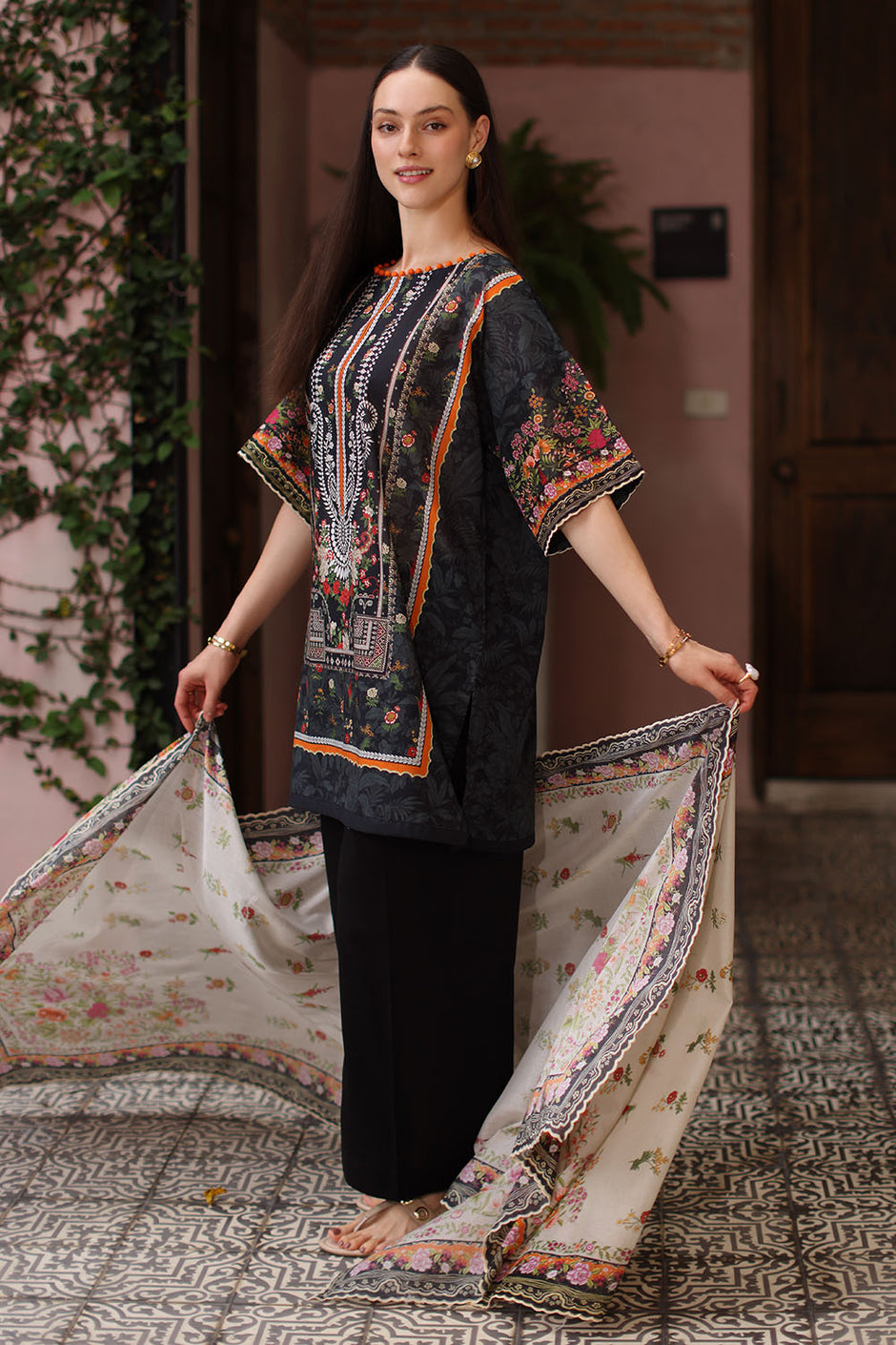3 Piece Printed Lawn Suit with Printed Lawn Dupatta