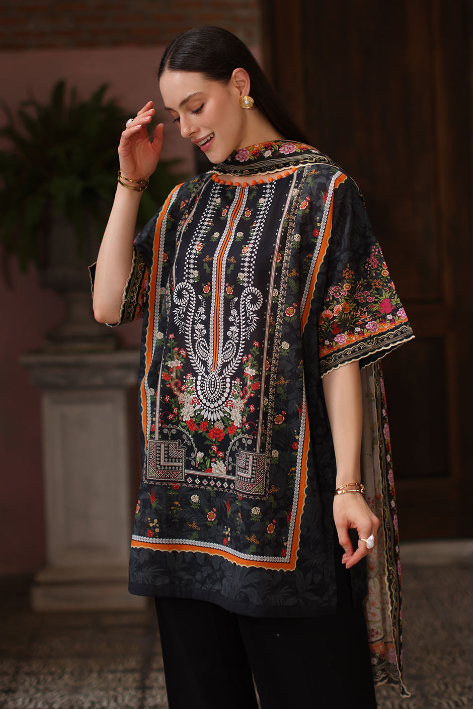3 Piece Printed Lawn Suit with Printed Lawn Dupatta