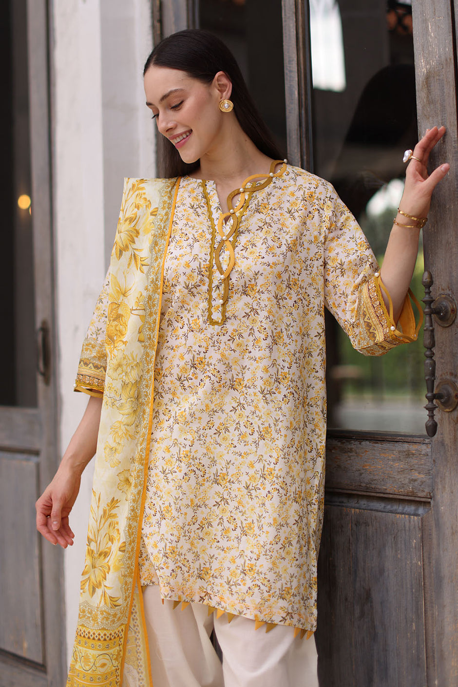 3 Piece Printed Lawn Suit with Printed Lawn Dupatta