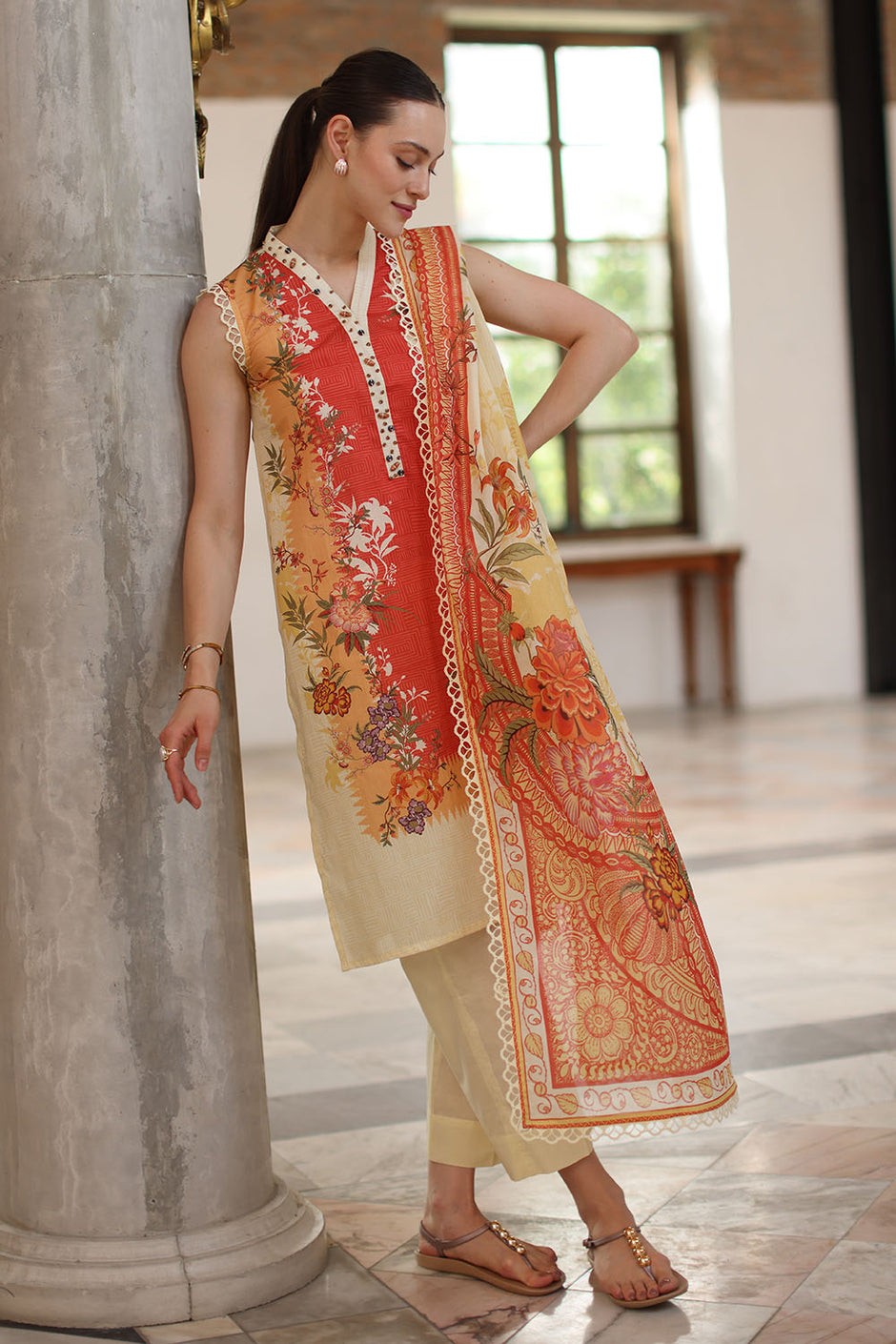 3 Piece Printed Lawn Suit with Printed Lawn Dupatta