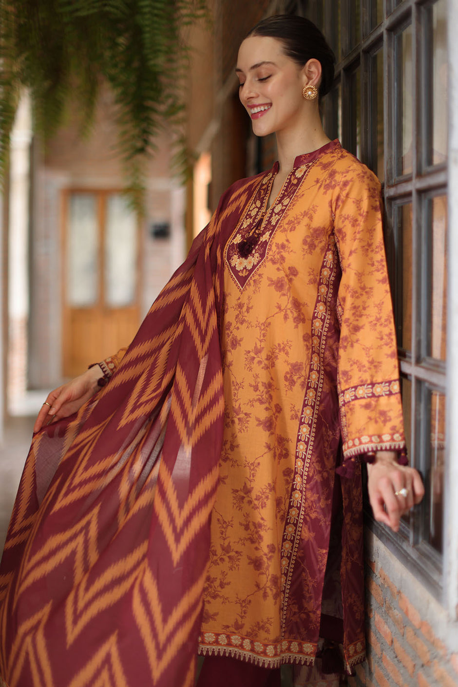 3 Piece Printed Lawn Suit with Printed Lawn Dupatta