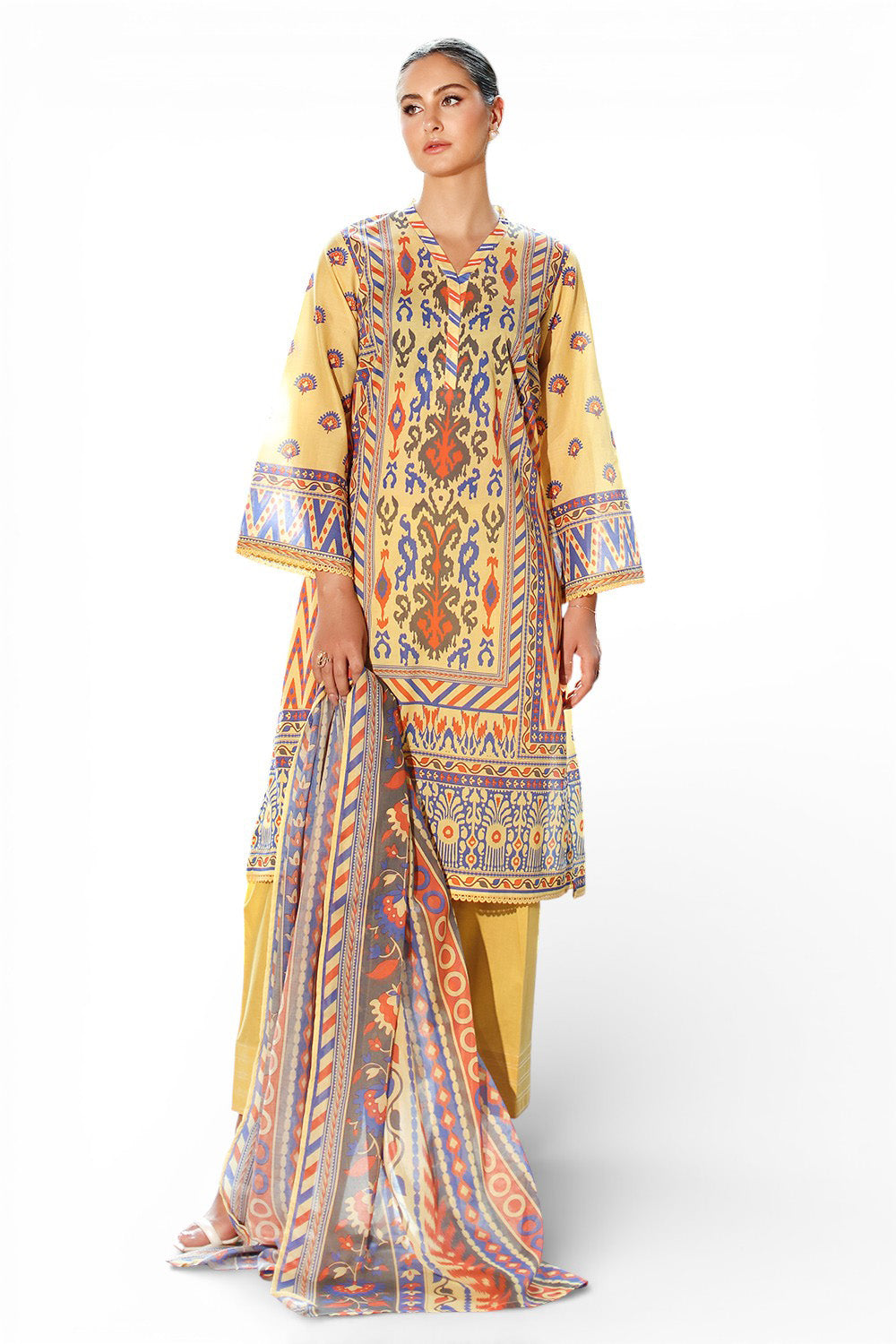 3 Piece Printed Lawn Suit with Dupatta