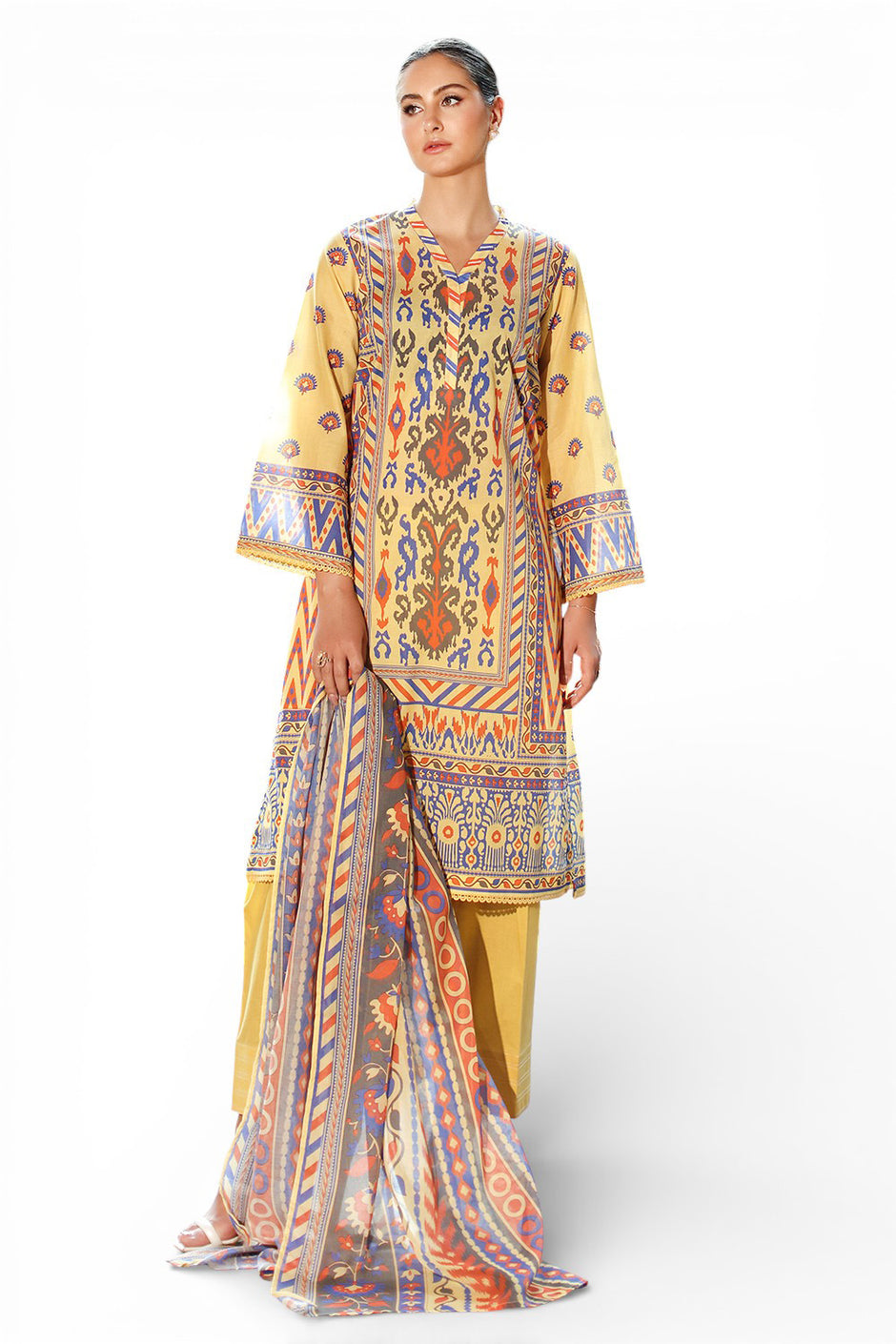 3 Piece Printed Lawn Suit with Dupatta