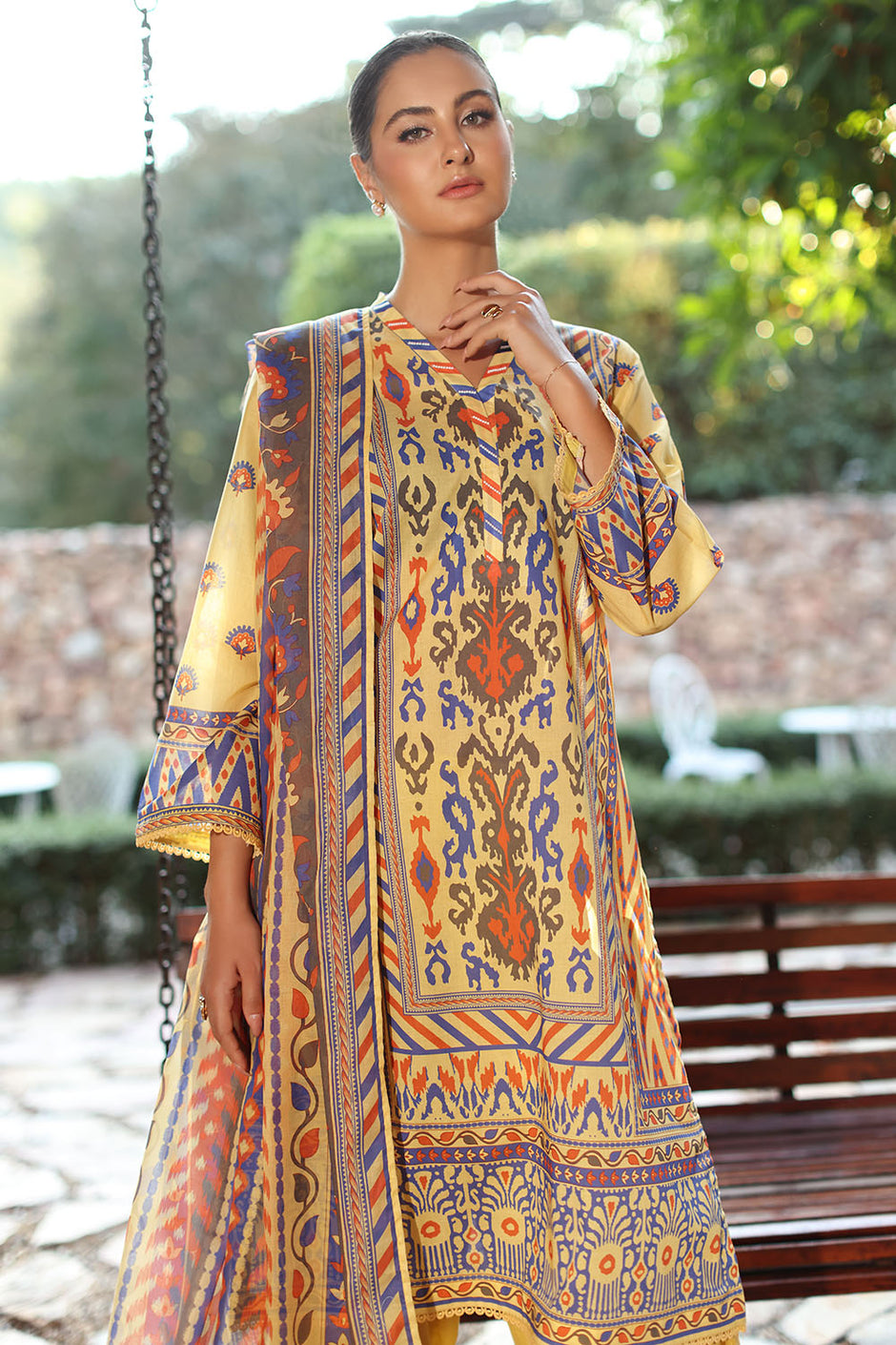 3 Piece Printed Lawn Suit with Dupatta